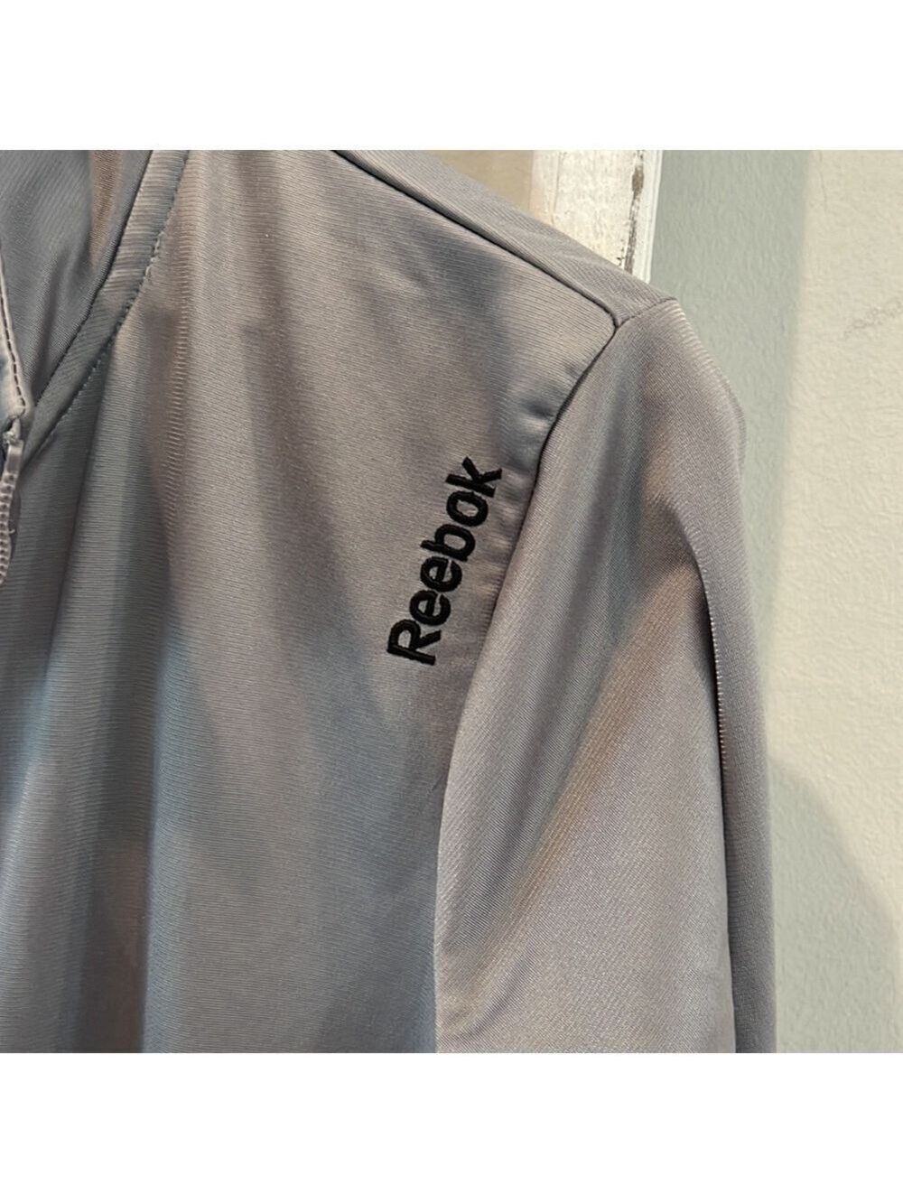 REEBOK grey and black full zip warm up jacket large - Picture 3 of 8